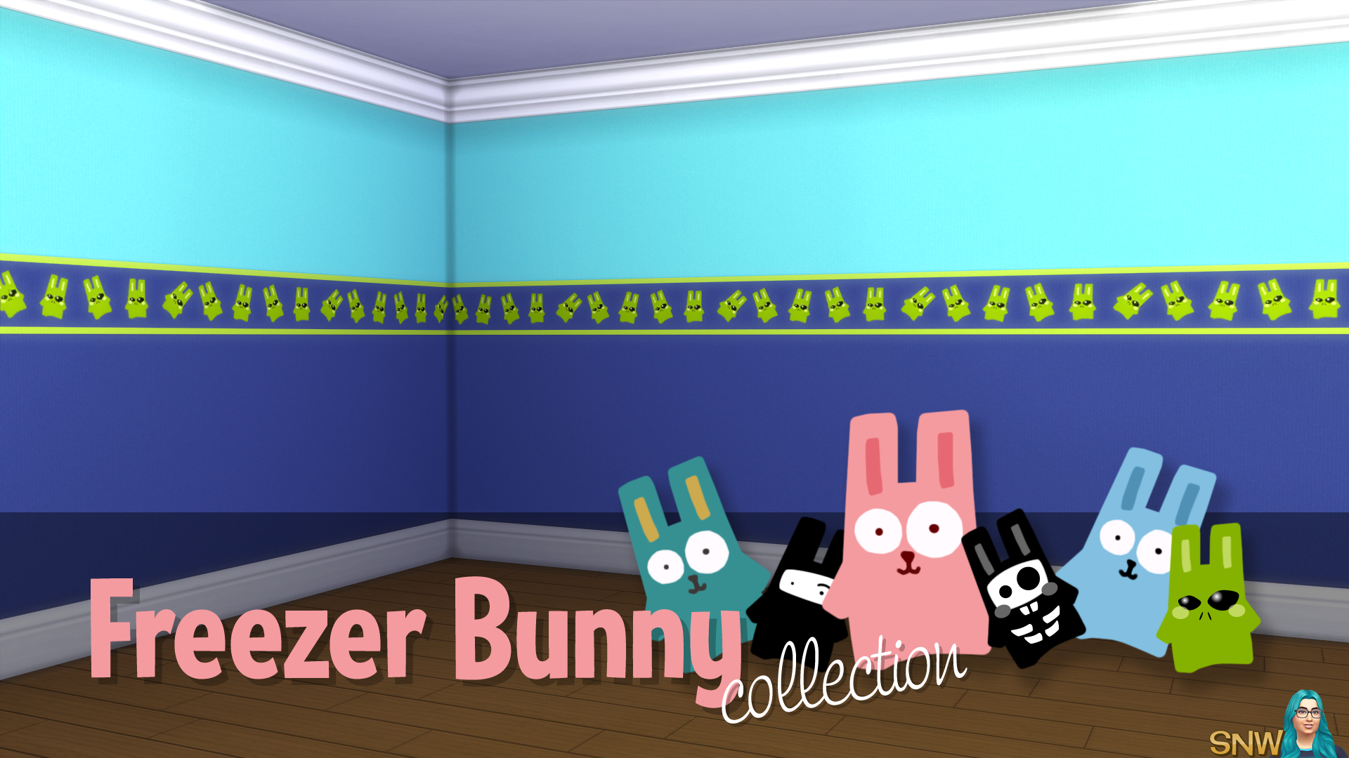 Freezer Bunny Collectie Middenrand Behang Snw